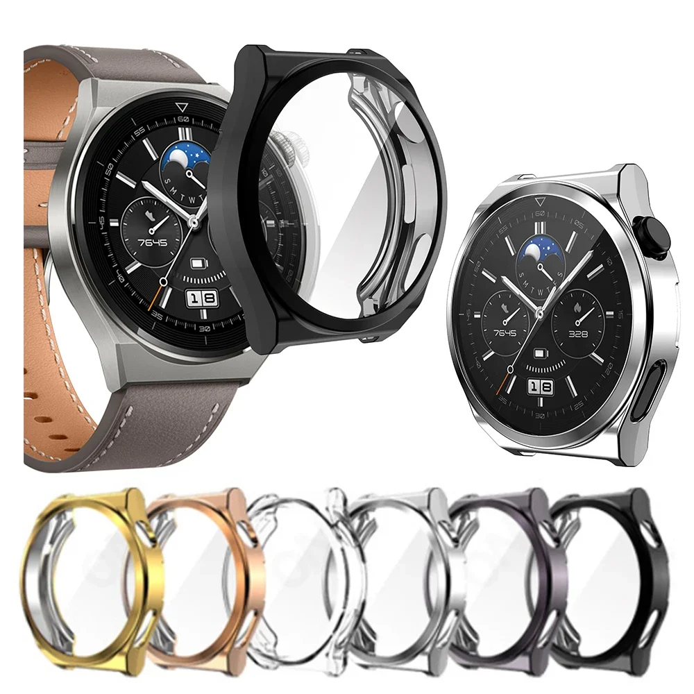 Full Screen Protector Case For Huawei Watch GT3 Pro 46mm TPU Protective Shell Bumper Cover