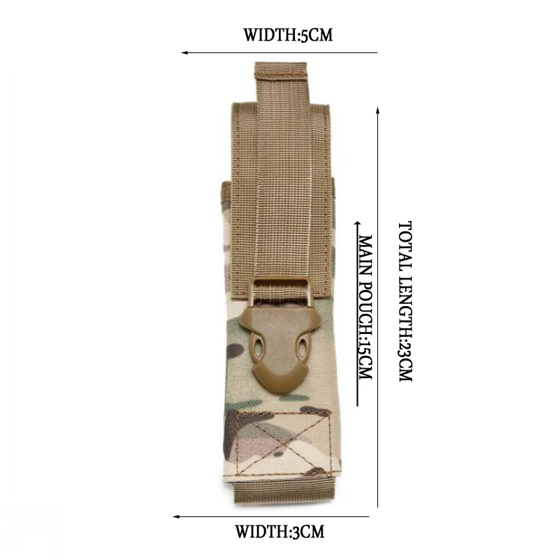 Funda táctica al aire libre para linterna LED, soporte para bastón MP5 Molle, se adapta a batones expandibles, funda para linterna de caza