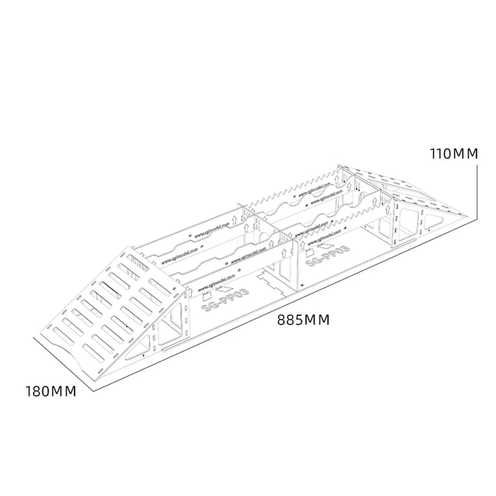 RC Crawler Car Wooden Obstacle Bridge Ramp for 1/18 1/24 Scale Climbing Course Simulation Display Toy Accessories Parts