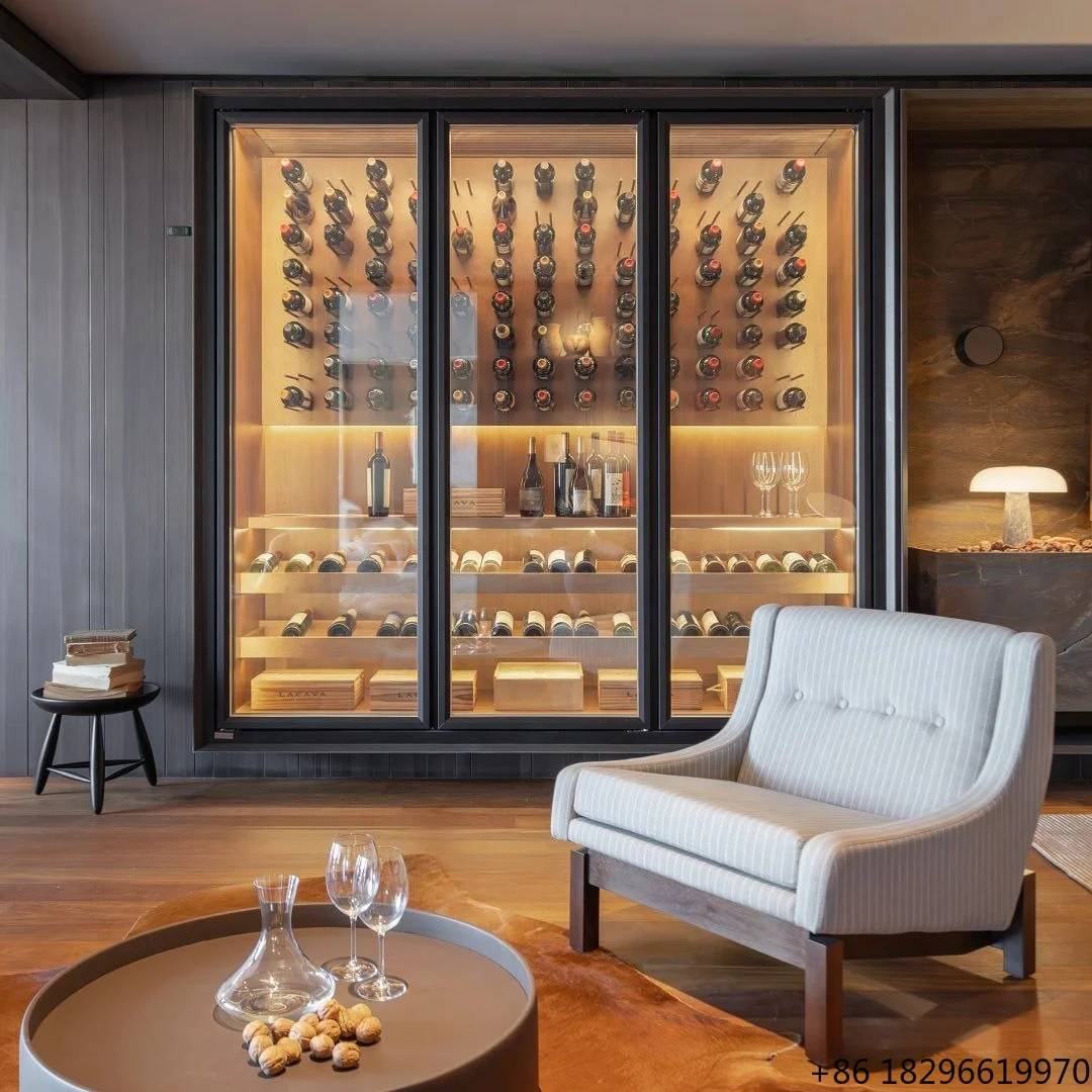 

Customizable Antirust SS304 Stainless Steel Wine Cabinet Living Room Bar Furniture Built-In Wine Racks Storage