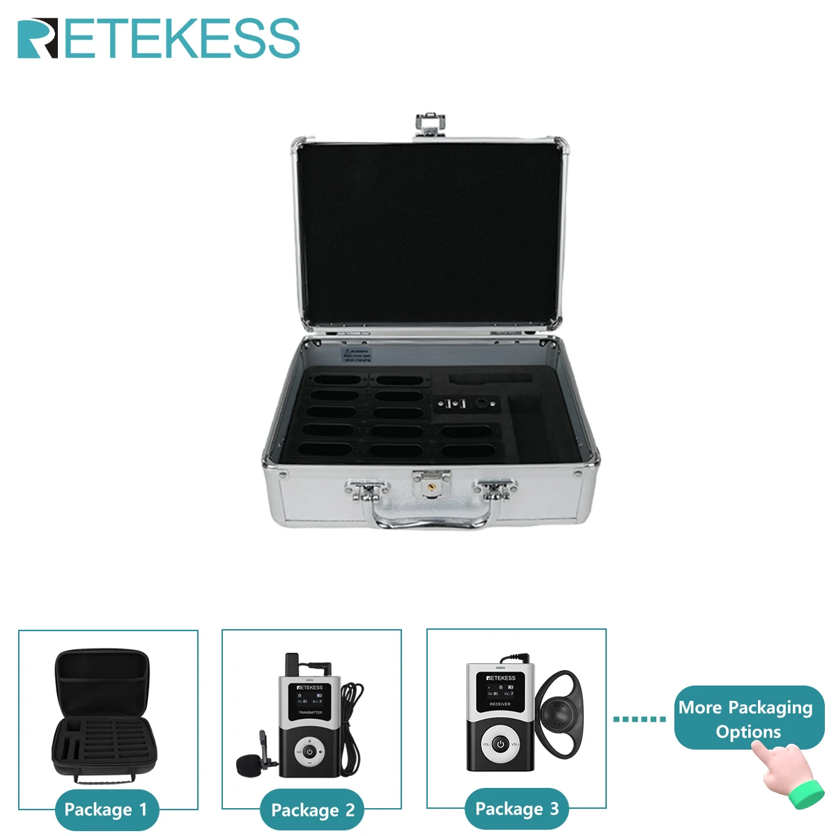RETEKESS T130U Tour Guide System Accessories Transmitter Receivers Charging Case Storage Pouch For Tourism Conference Factory