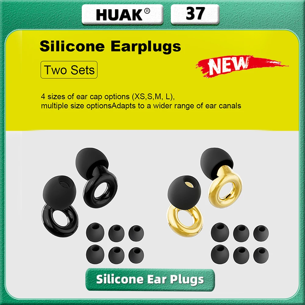 HUAK مجموعتان من سدادات الأذن عالية الدقة قابلة لإعادة الاستخدام - 8 أطراف للأذن في XS/S/M/L - الحفلات والمهرجانات والمناسبات الحية والموسيقيين والموسيقيين #1