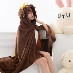 Genshin Impact Cosplay Anime Zhong Li Xiao Hutao Blanket Wearable Cloak Cape Hooded Blanket Shawl Sofa Blanket for Friends Gift