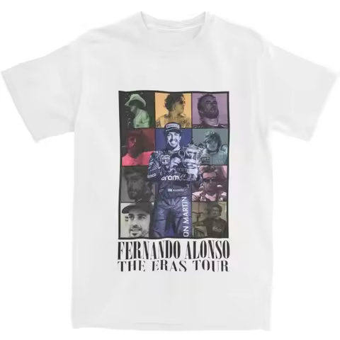 Cheavyweight streetwear anime Fernando Alonso Graphic Shirts Accessories Funny Cotton Car Racing T Shirts Tee Clothing Printed