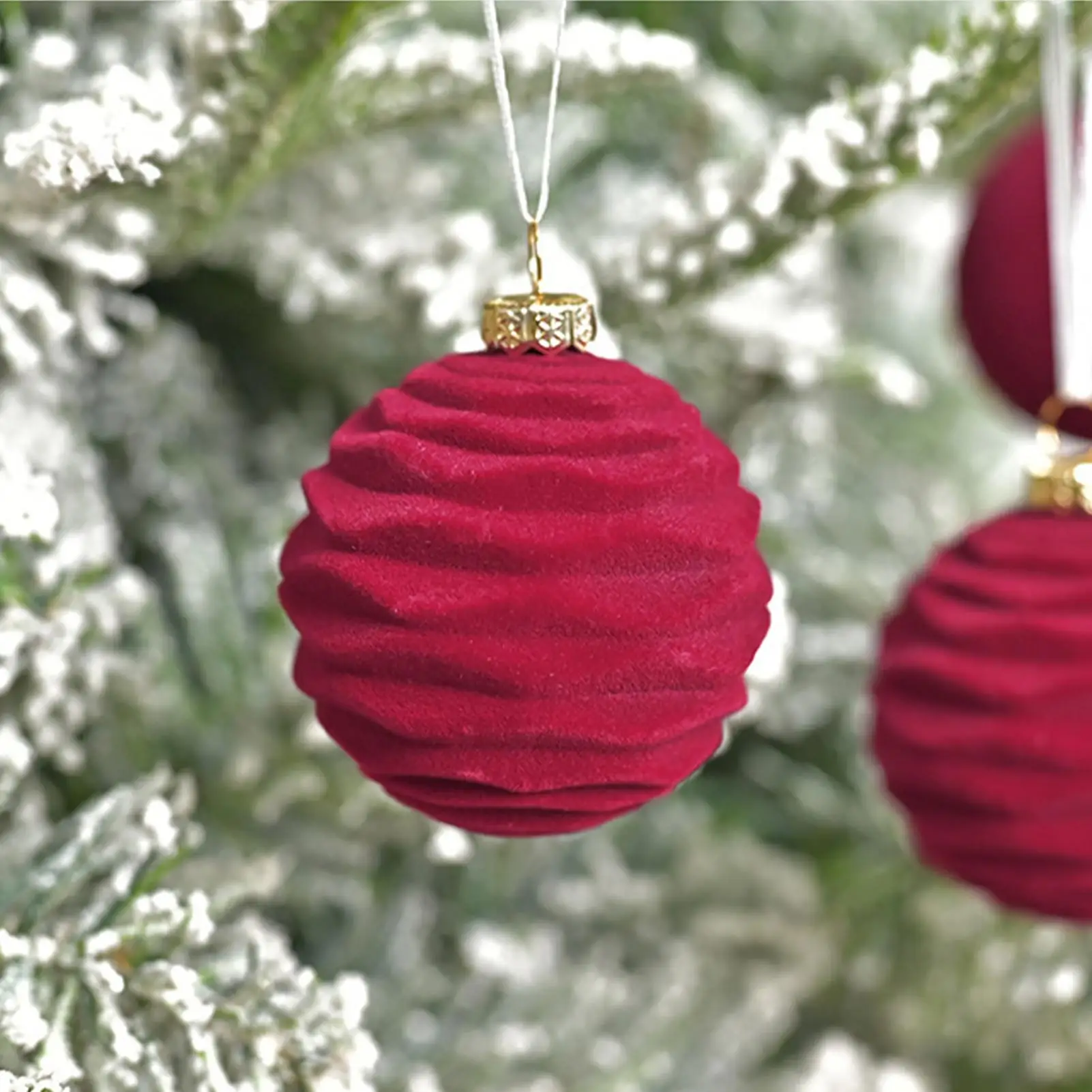 

Флокированные рождественские украшения, 2,3 дюйма, декоративные подвесные шары, украшения, небьющиеся, ломающиеся, праздничные украшения, 12 шт.