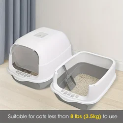 Enclosed Cat Litter Box, Pet Toilet With Cover, Easy Cleaning And Anti-Splashing, Suitable For Small And Medium Sized Cats