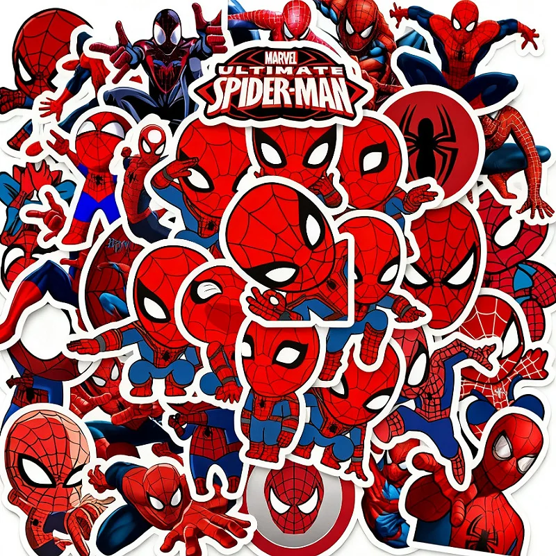 Spider-Man Marvel Avengers autocollants Iron Man Graffiti décalcomanies bricolage guitare ordinateur portable bagages planche à roulettes Graffiti décalcomanies amusant pour les jouets