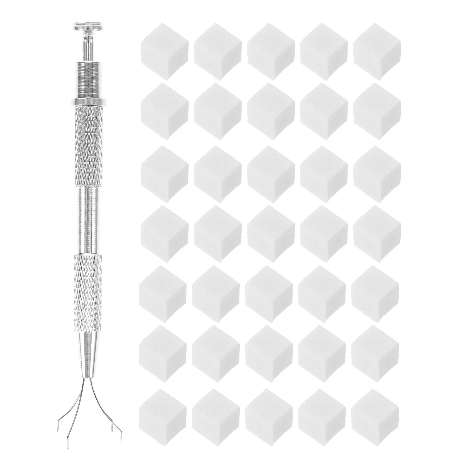 1 Juego de esponjas artísticas, herramientas de manicura que se decoloran de Color, agarrador de 4 garras de acero inoxidable para diseño degradado, juego de esponjas para uñas, herramienta artística para uñas