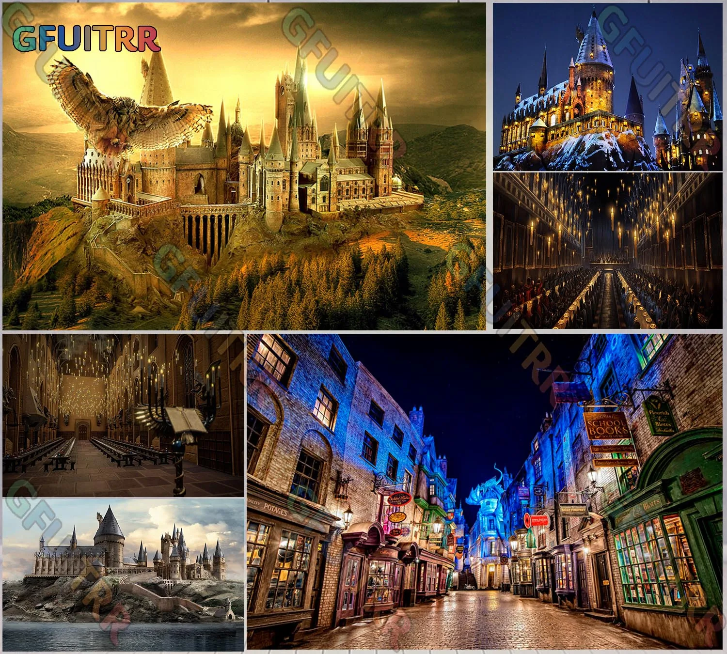 GFUITRR-telón de fondo para fiesta de cumpleaños, cartel de Harry Potter, Academia de magia, accesorios de Cosplay