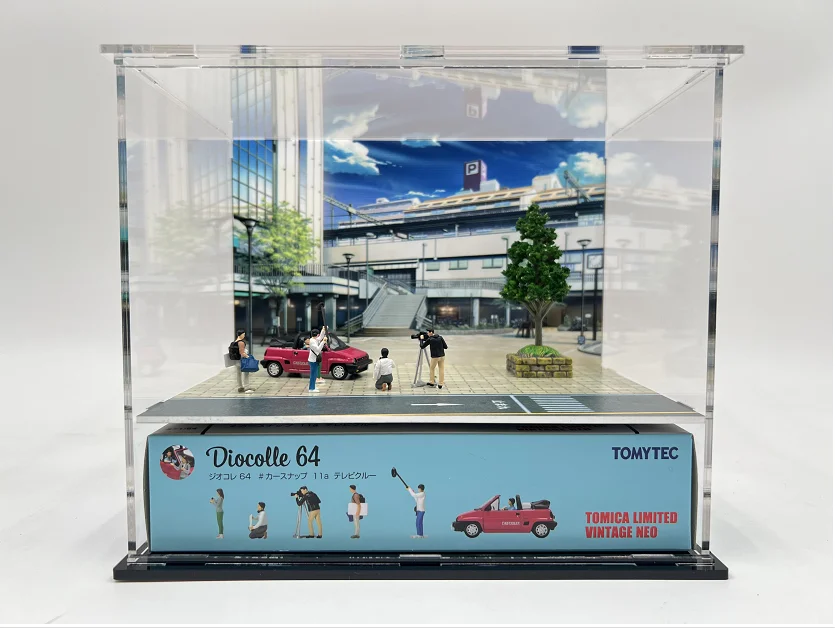 1:64 For TLV TOMYTEC Acrylic Display Box Car Washing Scene Coffee Truck Scene Interview Scene Racing Scene Wedding Scene