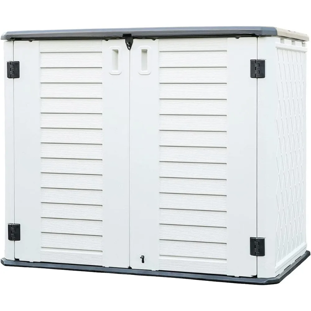 

Outdoor Storage Shed - Horizontal Storage Box Waterproof for Garden, Patios, Backyards, Multi-Opening Door for Easy Storage