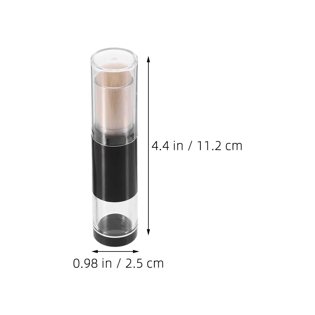 2Pcs Innovative Refillable Powder Brush with Integrated Bottle Press Mechanism for Loose Powder Foundation -The-Go Use