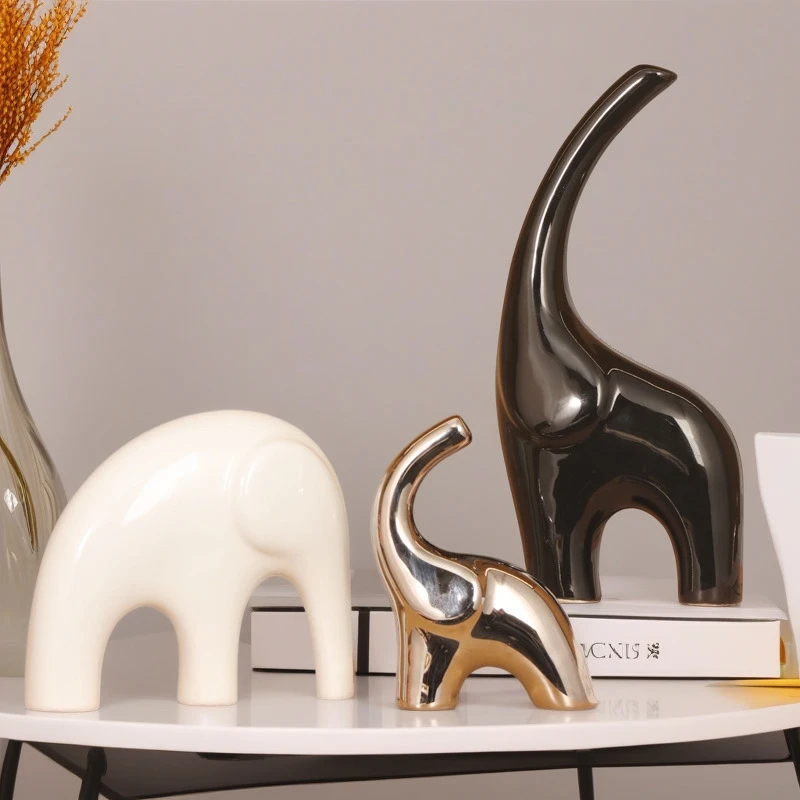 

Elephant Figurine Luxury Minimalist Modern House Decor Accent On TV Cabinet Living Room Entryway Elegant Birthday Gift For Home