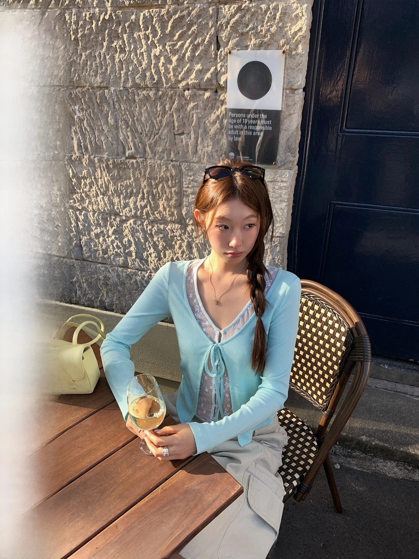 

Ranwear Love Cupid Rayon ort Lace Insert V-Ne Tied Waist Fake Two-Piece Top Women's Soft Cotton Blend Long Sve Knit...