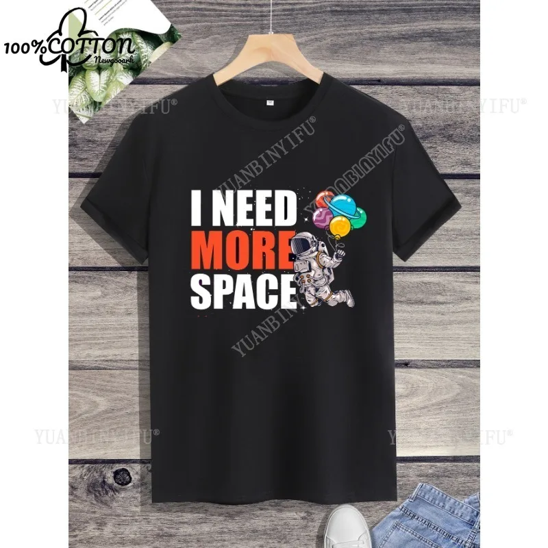 نمط جديد Nuobi My Style Moon Universe Stars "رائد الفضاء تي شيرت للجنسين قميص قطني بأكمام قصيرة ورقبة دائرية ملابس الشارع #1
