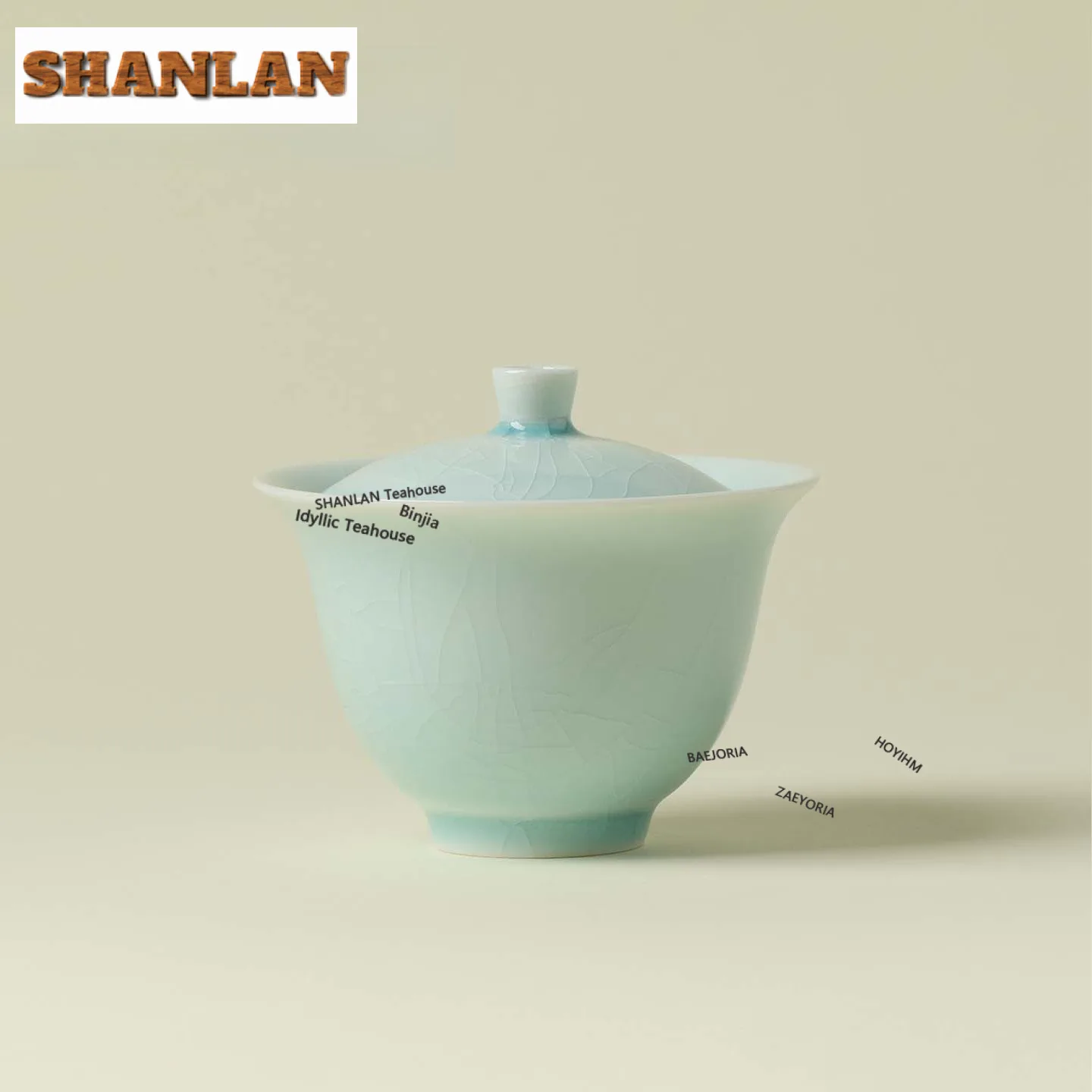 

110ml Crystal Glaze Misty Blue Gaiwan Creative Tea Tureen Household Tea Bowl With Lid Kit Tea Brewing Cover Bowl Teaware Craft