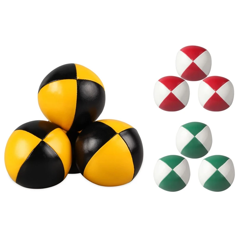 GM-3Pcs Pu Mini Juggling Ball Soft And Heavy Juggling Ball With Net Pocket For Beginners And Professionals