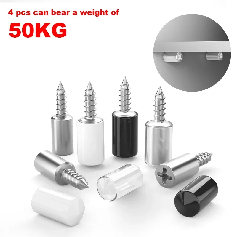 4PCS Integrated Self Tapping Screws Partition Brackets Fixing Screw for Wine Cabinet Glass Dragging Shelves Particle Brackets