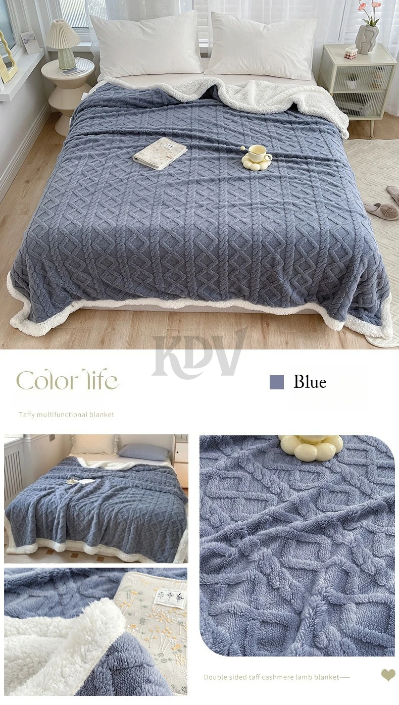 Double Layer Fleece Blanket Autumn Winter Thick Warm Office Nap Throw Blankets for Sofa Bed Single Double Soft Plush Comforter
