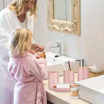 5件套裝/9件浴室配件套裝,包含垃圾桶、皂液器和牙刷架 10 最佳銷售 浴室配件套裝 - №1