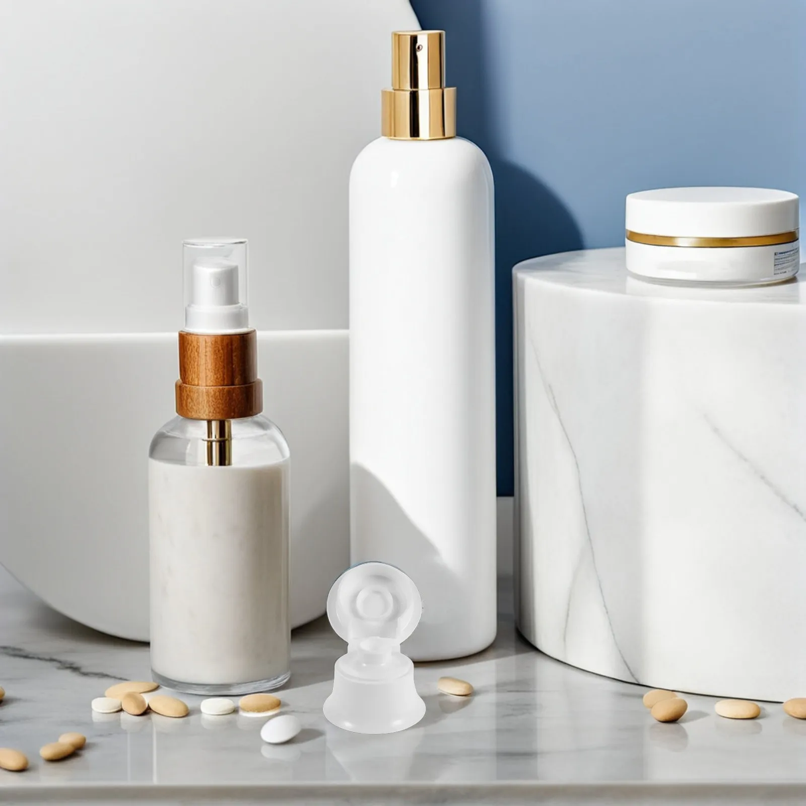 

50Pcs Toothpaste Caps Flip Lid Plastic Screw-in Replacement Tubes Self Closing Travel Bathroom Organization Accessories