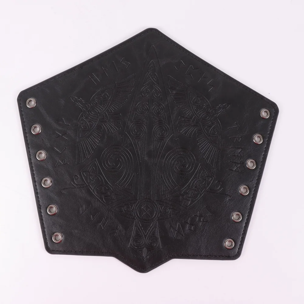 القرون الوسطى القوطية درع قفازات واسعة الأصفاد دعامات درع مدفئات للذراع عصر النهضة القراصنة فرسان بولي Leather الجلود الدانتيل متابعة معصمه #3