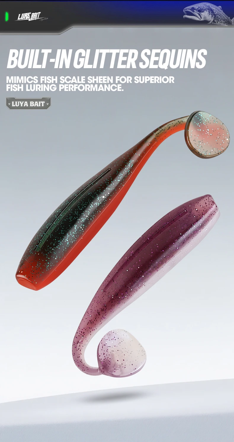 TAIYU 10 Stück/Set T-Tail-Wurm-Weichköder, zweifarbig, 5-7 cm, künstliche Silikon-Weichköder mit Geruchsverstärkung für Barsch-Angeln, Wobbler – Detail 10
