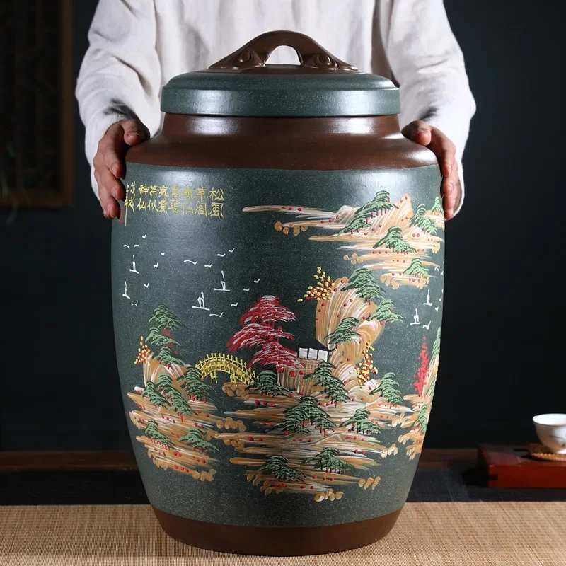 

Ceramic Luxury Coffee Jar Chinese Luxury Kitchen Loose Tea Tin Gift Storage Airtight Frascos Kinesisk Bambus Kitchen GXR35XP