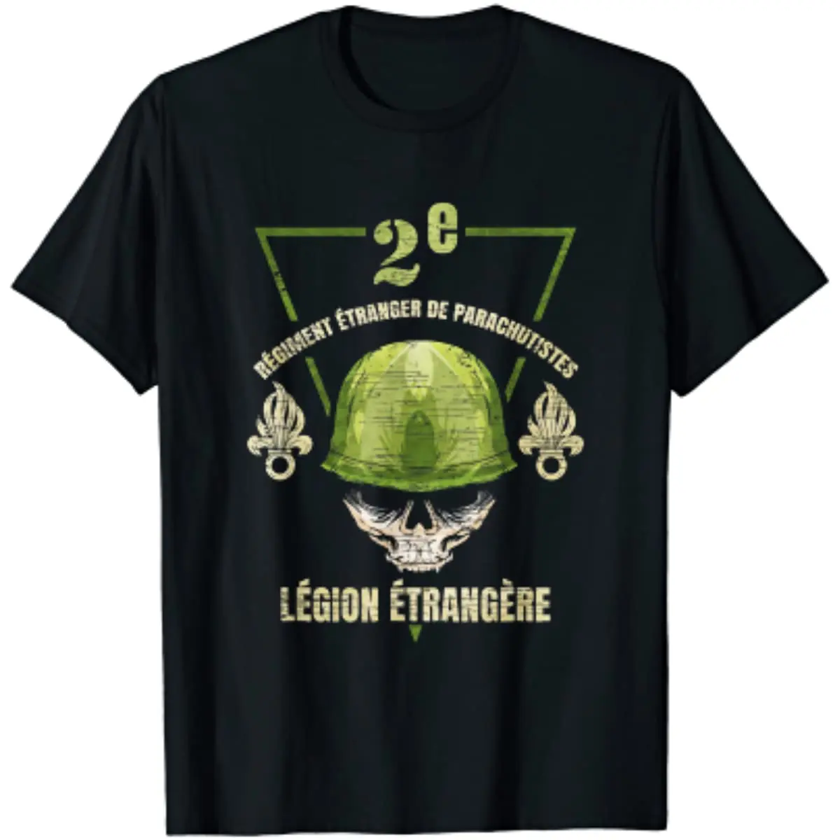 2e Regiment De Parachutistes Legion Etrangere Skull Men T-Shirt Short Sleeve Casual 100% Cotton O-Neck T Shirts