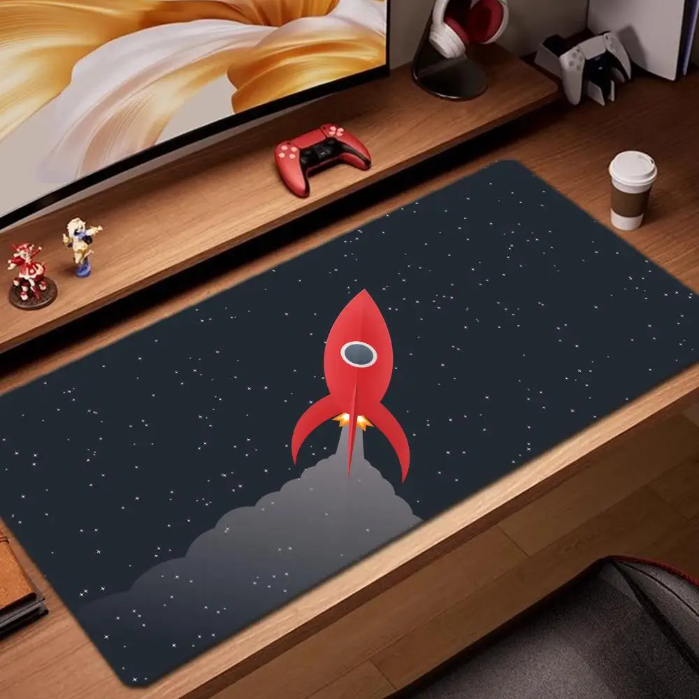 

Обои с ракетой Коврик для мыши Игровые аксессуары Коврик для клавиатуры XXL Большой запирающий край 900X400 мм Коврик для стола Игровой коврик для мыши