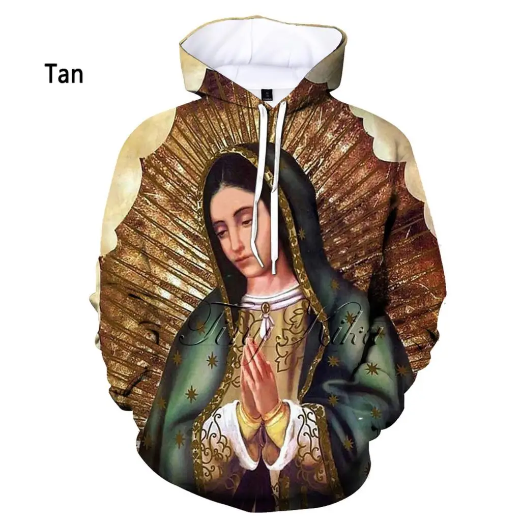 Virgin Mary 3D Print Hoodies Men Women Fashion Streetwear Oversized Hoodie Pullovers Hooded Sweatshirts Tracksuits Man Clothing