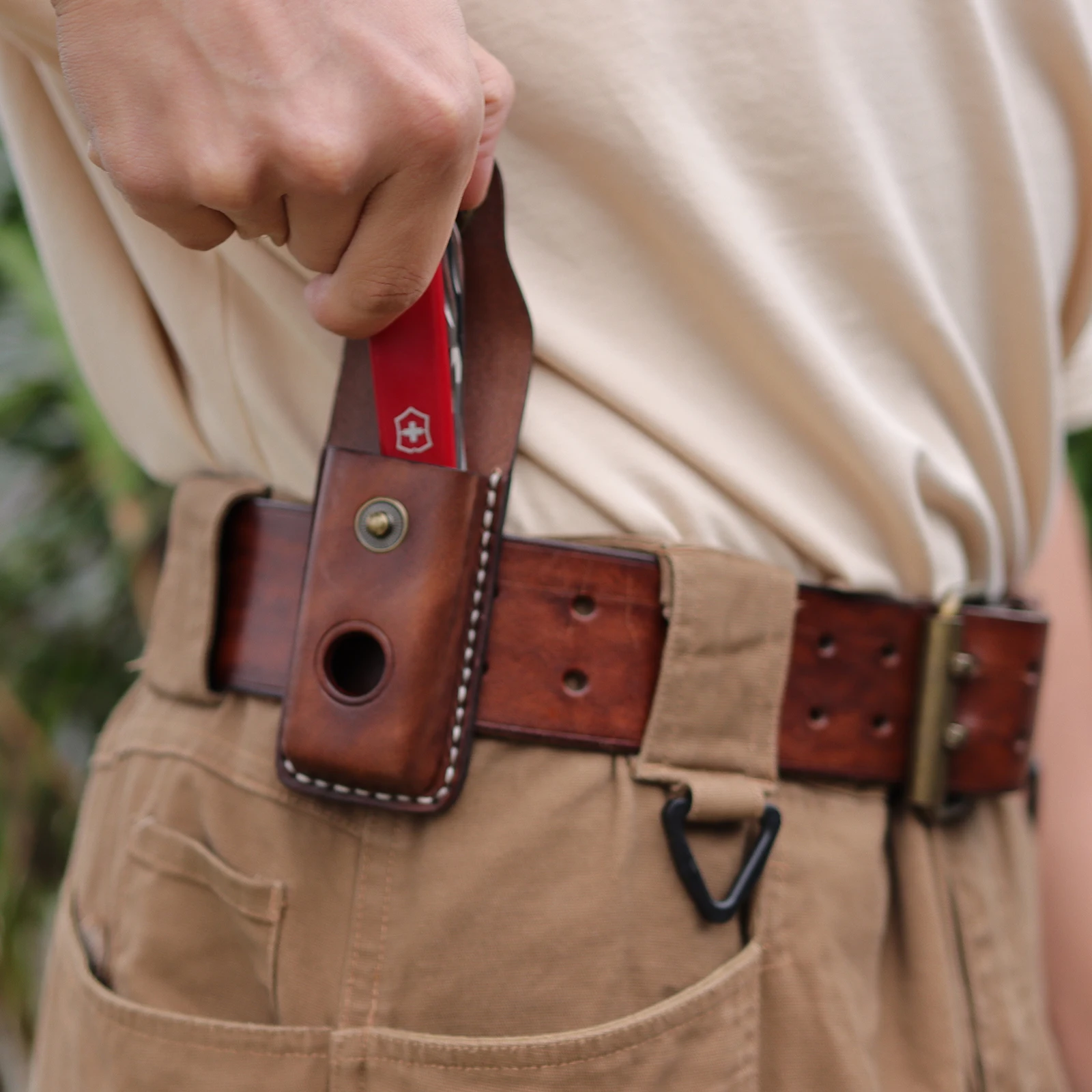 Edc Carry Belt Leather - Tourbon EDC Leather Pocket Knife Sheath,