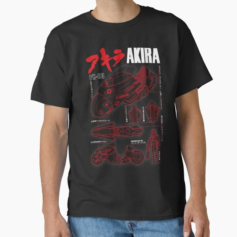 

Kaneda bike Akira 80s Neo Tokyo Explosion Cyberpunk Anime T shirt Large size Tops Manga Graphic Print Y2k Clothes Cartoon Tee