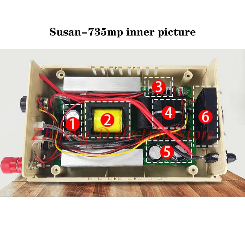 SUSAN-735MP Full Current Limiting Protection Intelligent Pulse 1200W High-power Mixing Inverter Electronic Booster