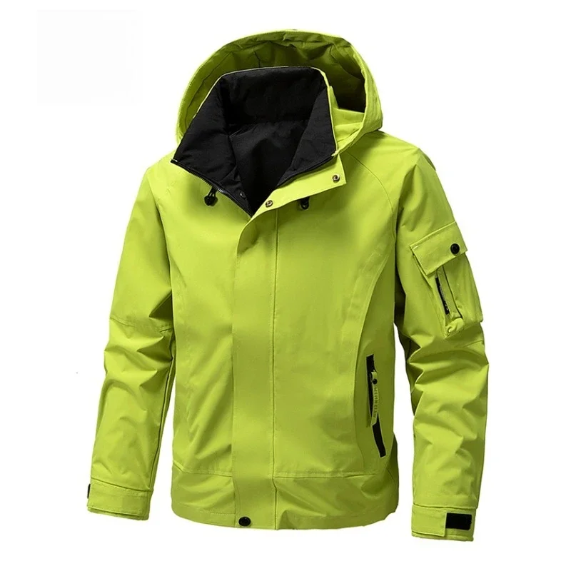 Leichte Herren-Kapuzenjacken Herbst Casual Streetwear Mode Multi-Taschen Arbeitsjacken Outdoor Wasserdichte Windjacke – Detail 11