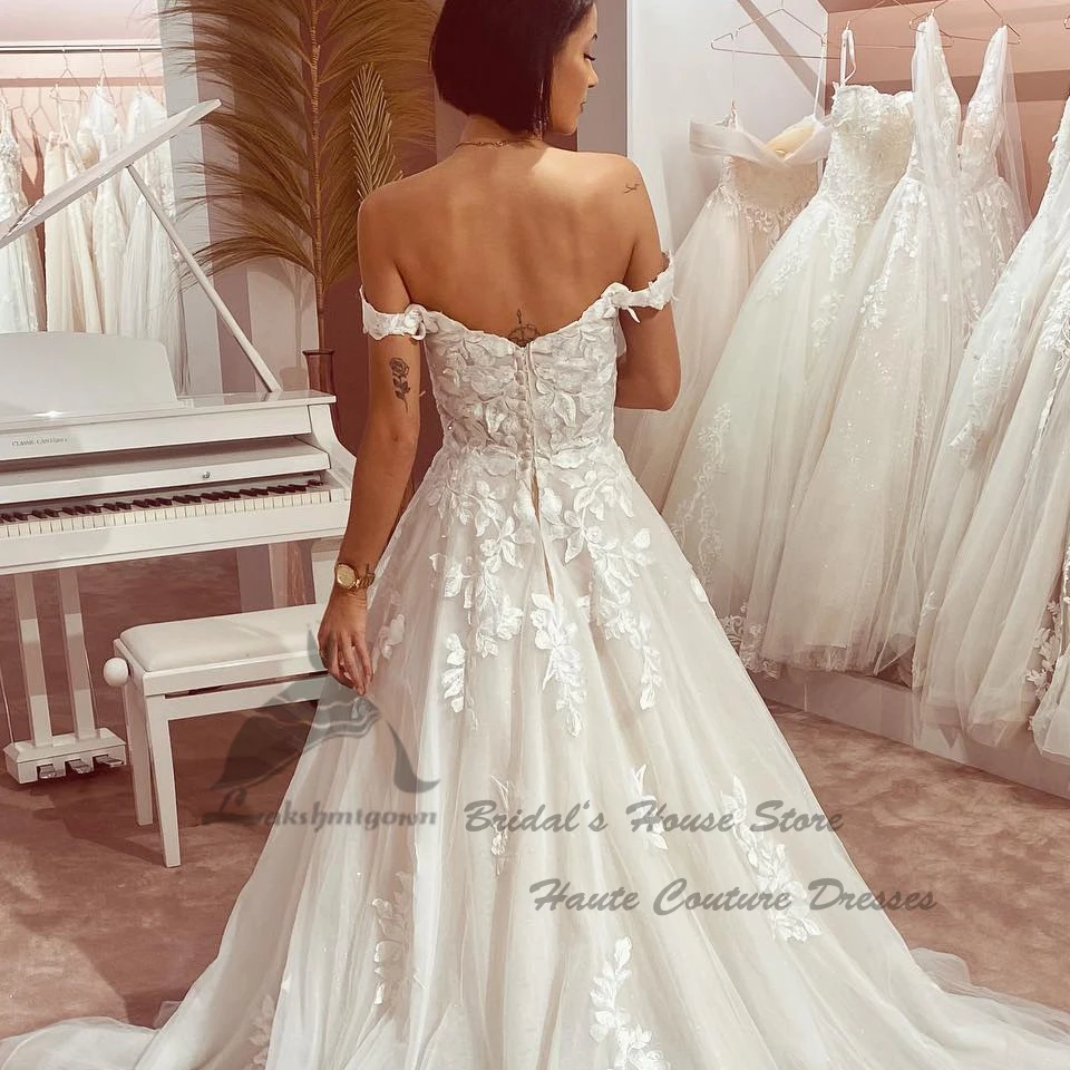 Lakshmigown Blumenmuster Prinzessin Spitze Brautkleid Schulterfrei 2026 Vestidos de Novia Boho Hochzeitskleider Maßanfertigung – Detail 4