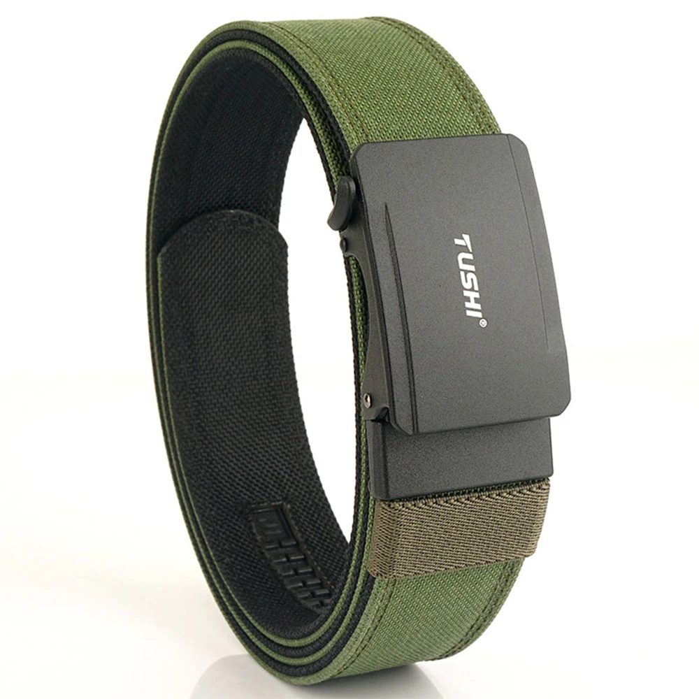 TUSHI 2025 EDC حزام تكتيكي للرجال سبائك الزنك مشبك تلقائي قوي نايلون الشرطة واجب حزام المسدس العسكري الأزرق حزام غير رسمي الذكور #4