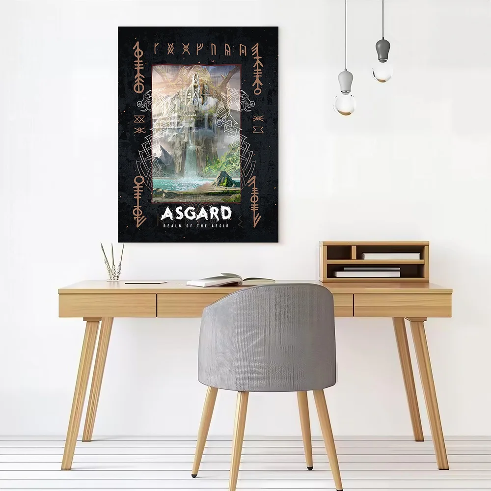 Asgard Realm of the Aesir Poster Canvas Wall Art Custom Photo Print Modern Painting for Fans Decor Luxury Decoration Bedroom