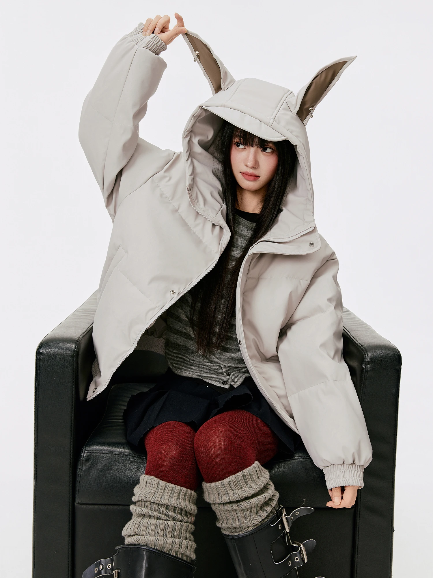 

Burgenland Thiened Cotton Jaet Women's Winter Retro Sle Bright Surface Coat with Polyester Fiber Inner Liner Long Sv...