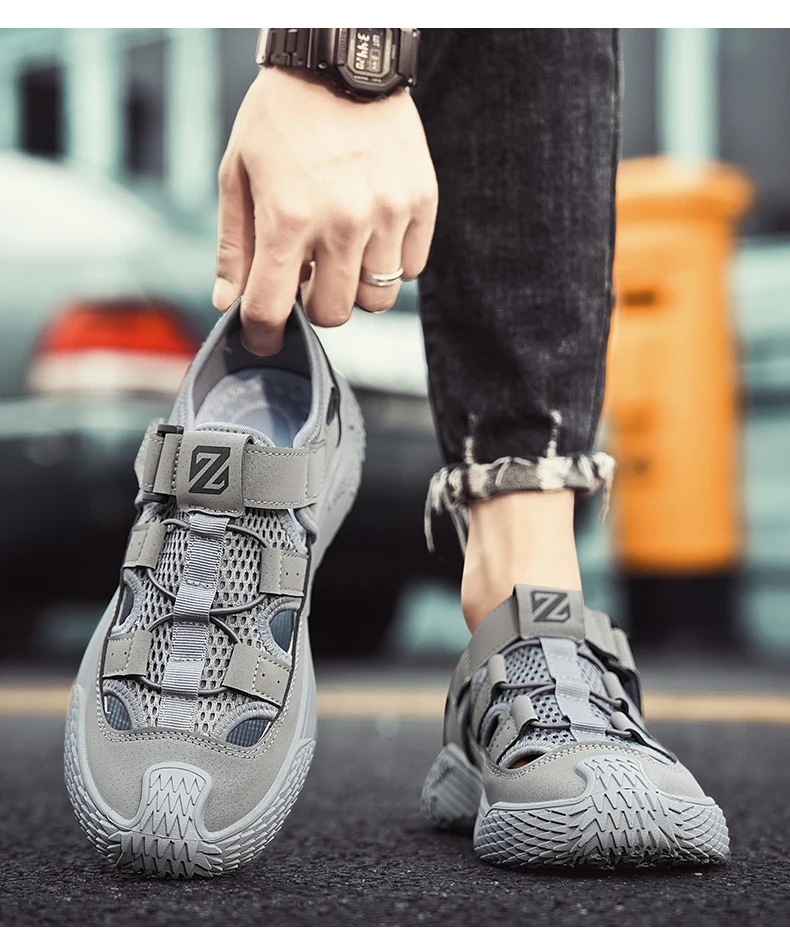 Große Sandalen für Herren, neues Sommermodell, trendig, vielseitig einsetzbar, lässige Sportsandalen, bequeme Sandalen mit weicher Sohle und hohlem Design für den Strand. – Detail 12