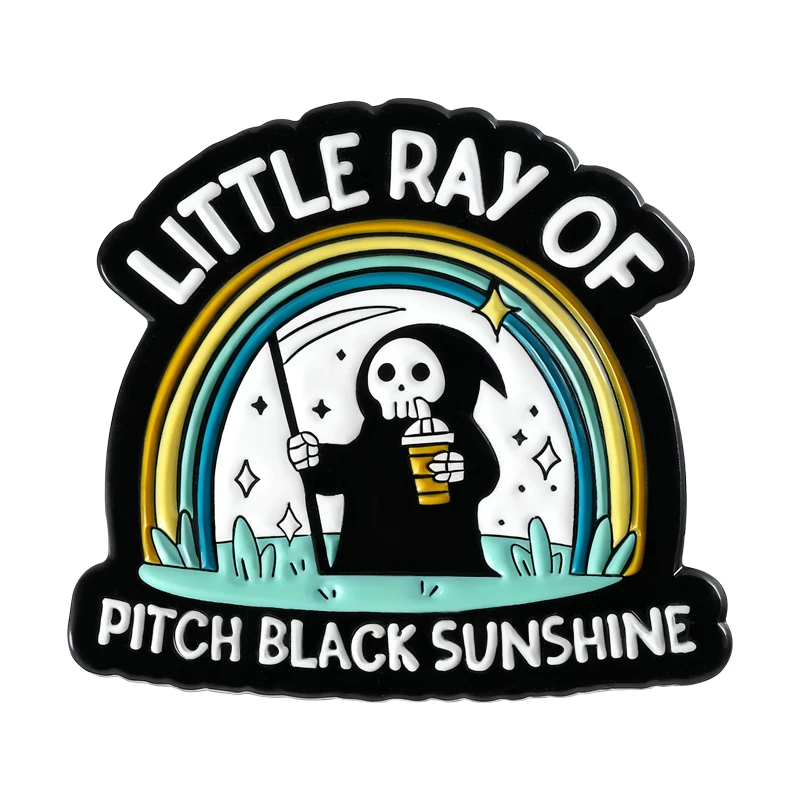 grim-reaper-drink-coffee-Брошь-Эмалированные-булавки-на-заказ-little-ray-of-pitch-Черные-солнечные-броши-Рюкзак-Значок-на-лацкане-Ювелирное-изделие-Подарок
