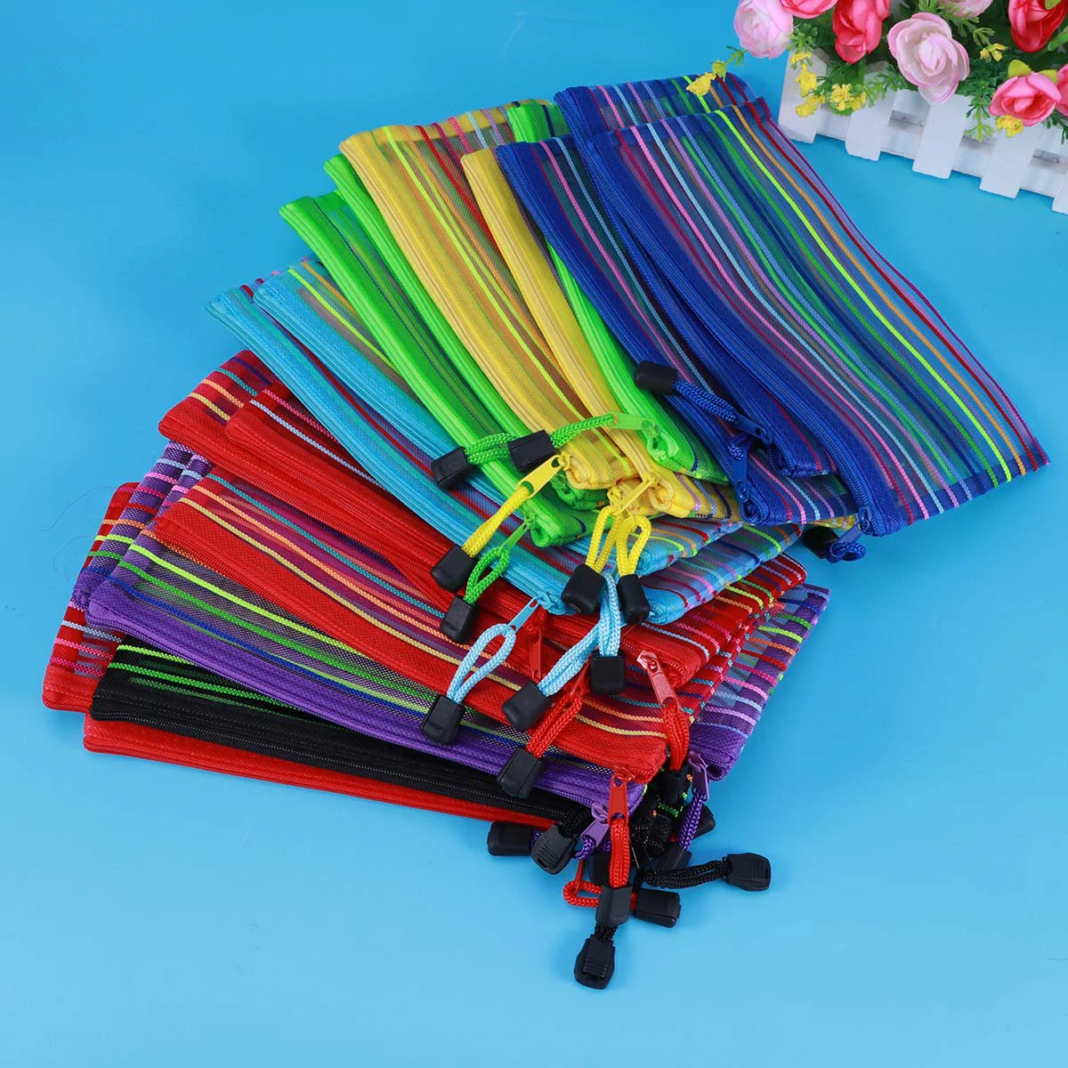 18 Pcs Stationery Storage Bag Document Organizer File Zipper Portable Bags Student