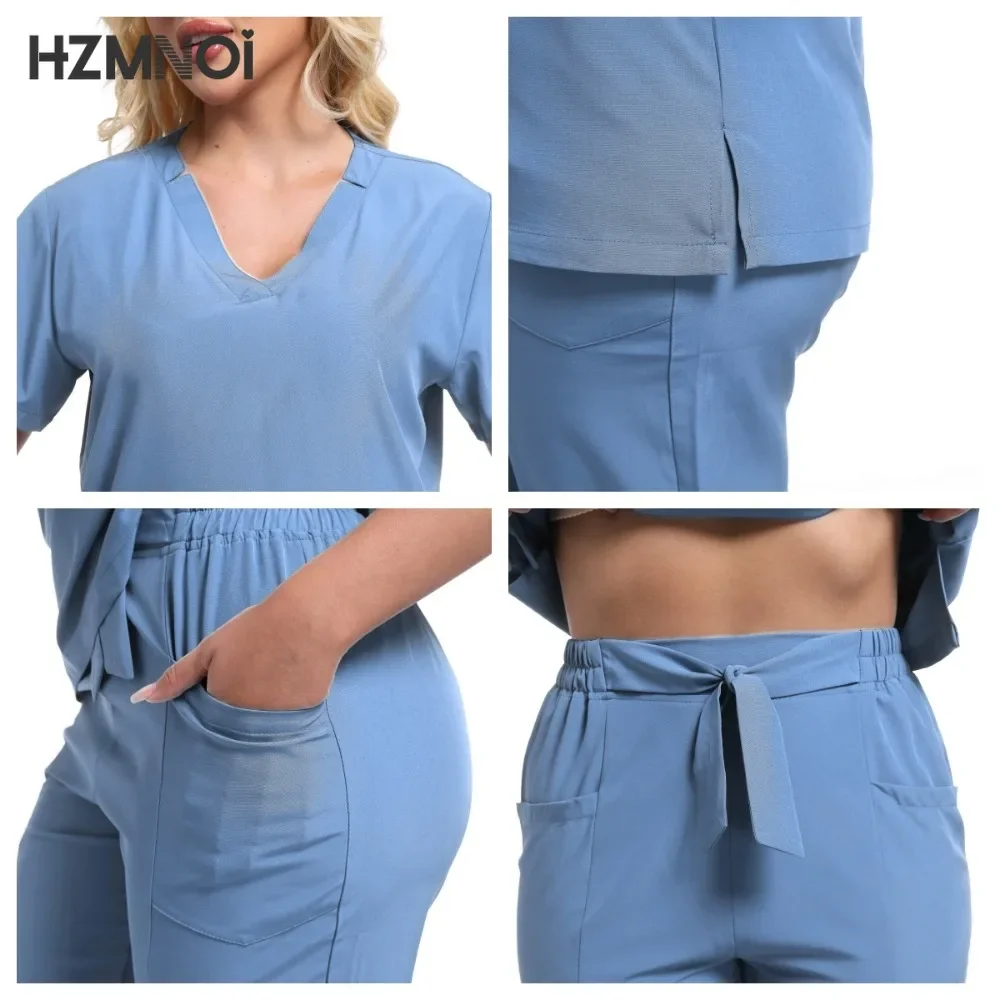 NEW Pet Hospital Work Clothes Scrub Set Beauty Salon Uniforms Pockets Health Services Suit Comfortable Medical Surgical Uniforms