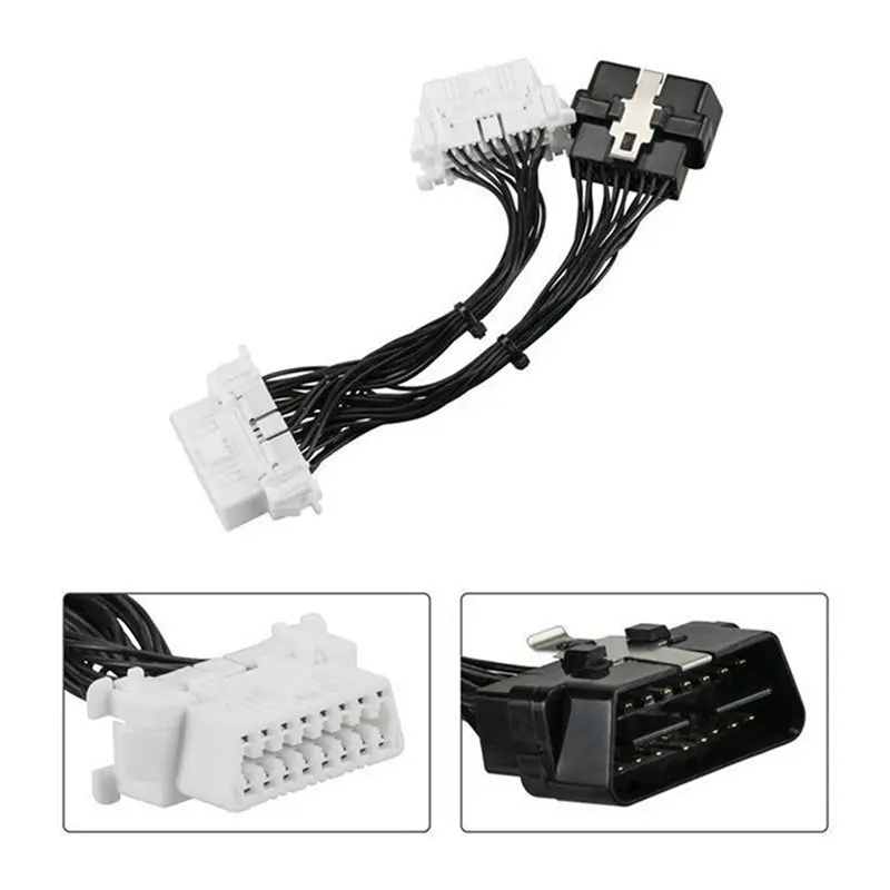 A95E-10X 16 Pin OBD2 Obdii OBD2 Splitter Extension Cable One Male To Two Female Y Cable OBD2 Splitter Extension Cable
