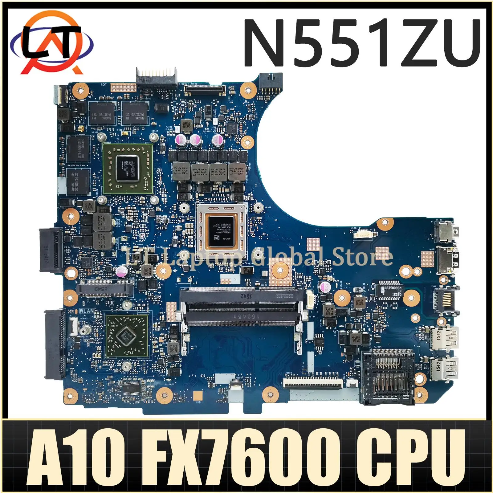 

Материнская плата N551ZU Материнская плата ASUS N551ZU N551Z для ноутбука с процессором: A10 FX7600P GPU: R9-M280X Test OK