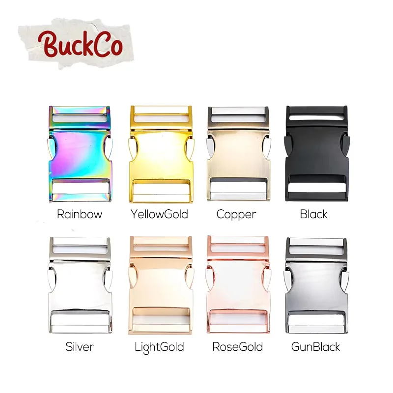 1pc High quality side release metal buckle kirsite DIY collars accessory durable security lock retailing 20mm webbing 8 colors