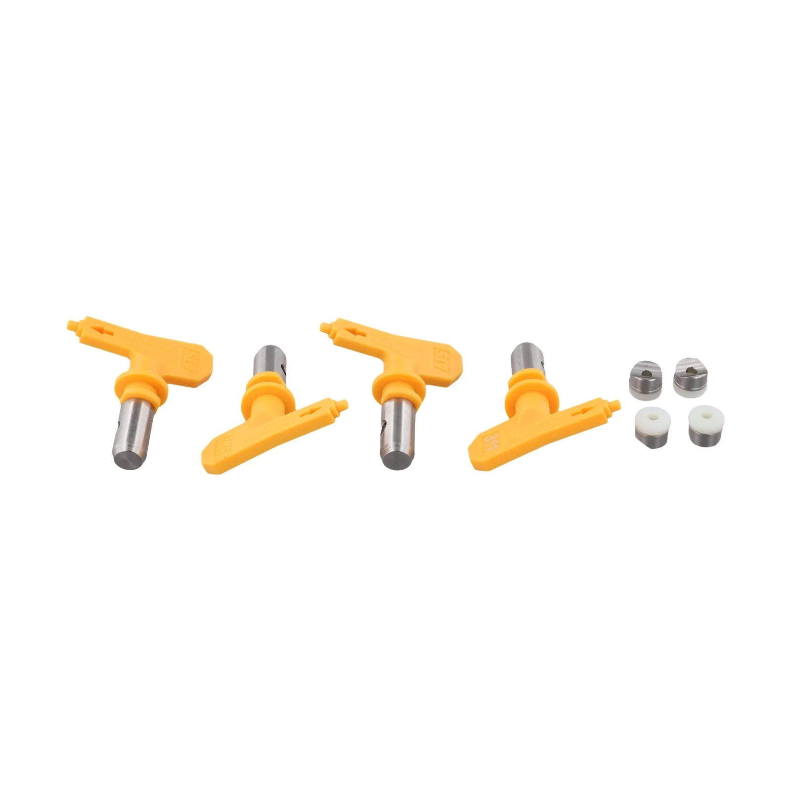 for airless Sprayer Nozzle Kit 4pcs - Yellow Stainless Steel Tips with Flow Control for Customized Spray Width