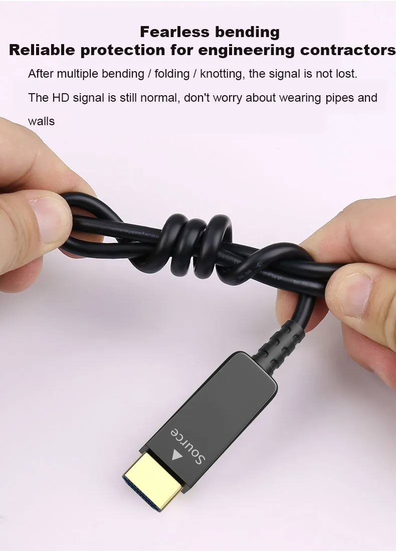 Dtech جودة عالية 8K @ 60 هرتز القرار HDMI الألياف الضوئية دعم HDMI 2.1 كابل الألياف القياسي لمسافات طويلة