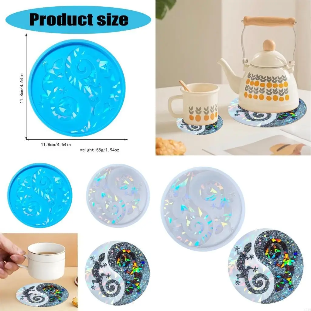 

Geckos Bagua Diagram Silicone Mold for Resin Casting DIY Art Crafts