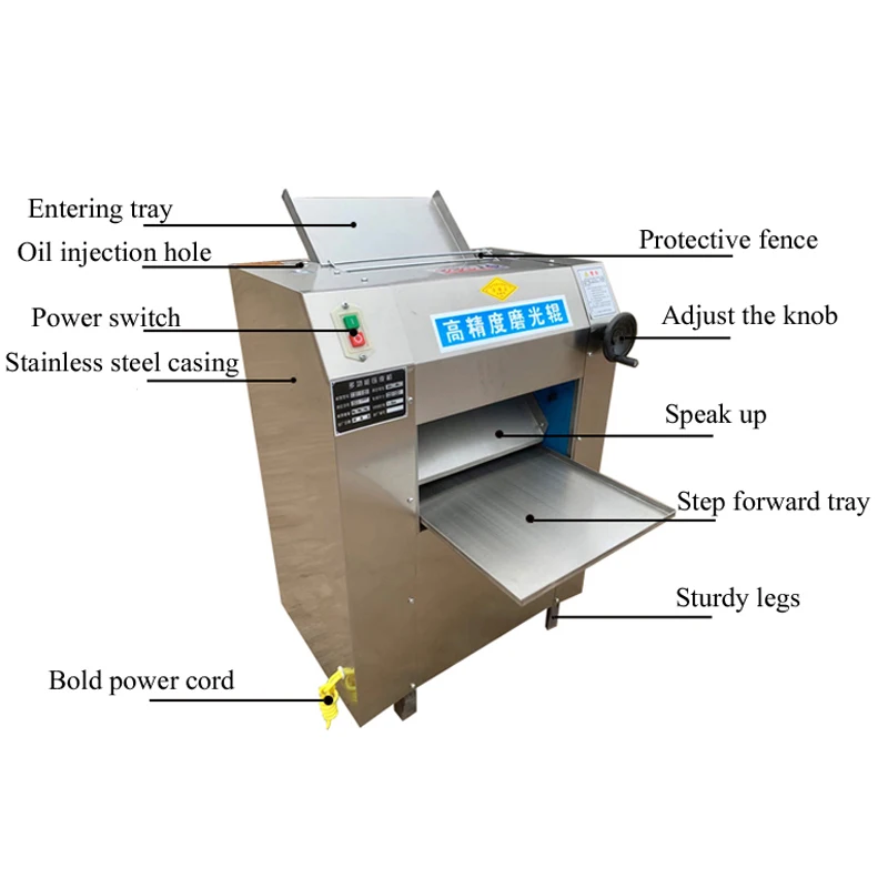 Macchina per pressa per noodle con rullo per pasta elettrica, pasta da tavolo in acciaio inossidabile, impastatrice commerciale per gnocchi